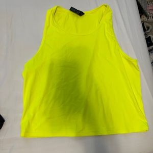 Neon yellow workout tank